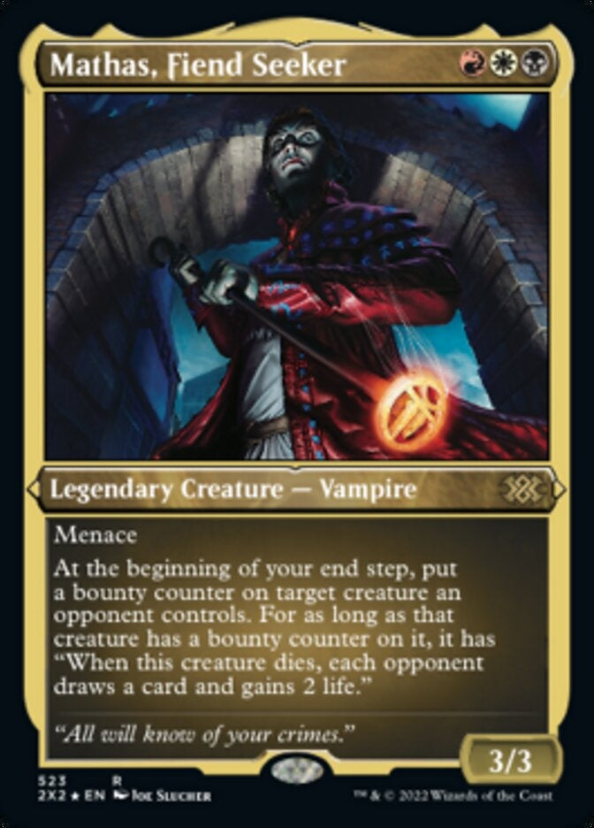 Mathas, Fiend Seeker [#523 Etched Foil] (2X2-R)