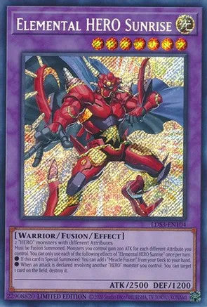 Elemental HERO Sunrise (LDS3-EN104) Secret Rare