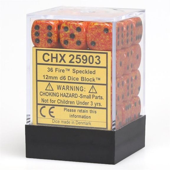 CHX25903: Speckled - 12mm D6 Fire (36)