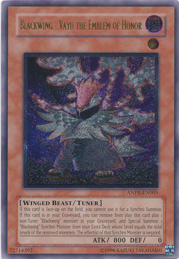 Blackwing - Vayu the Emblem of Honor (UTR) (ANPR-EN005) Ultimate Rare - Near Mint Unlimited