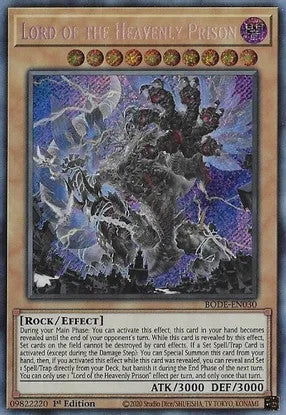 Lord of the Heavenly Prison (BODE-EN030) Secret Rare - Near Mint 1st Edition
