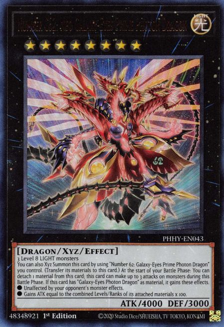 Number C62: Neo Galaxy-Eyes Prime Photon Dragon (PHHY-EN043) Ultra Rare - Near Mint 1st Edition