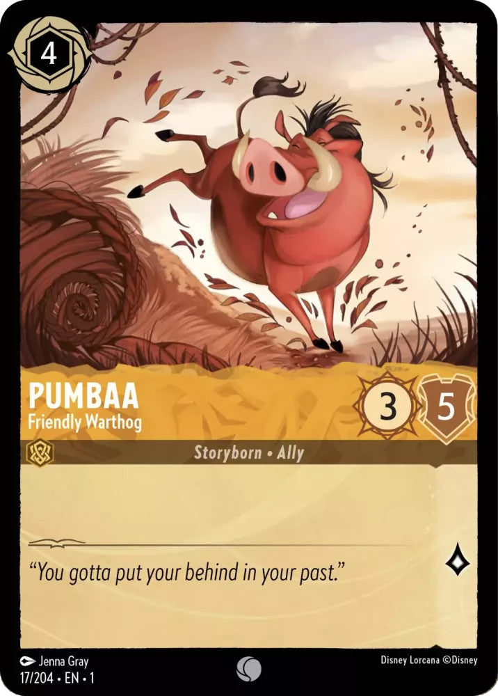 Pumbaa - Friendly Warthog (The First Chapter 17/204) Common - Near Mint