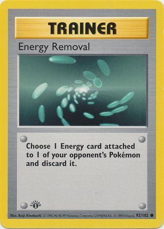 Energy Removal - 092/102 (BS) 1st Edition Common - Near Mint