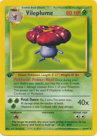 Vileplume - 31/64 (JU) Rare - Near Mint 1st Edition