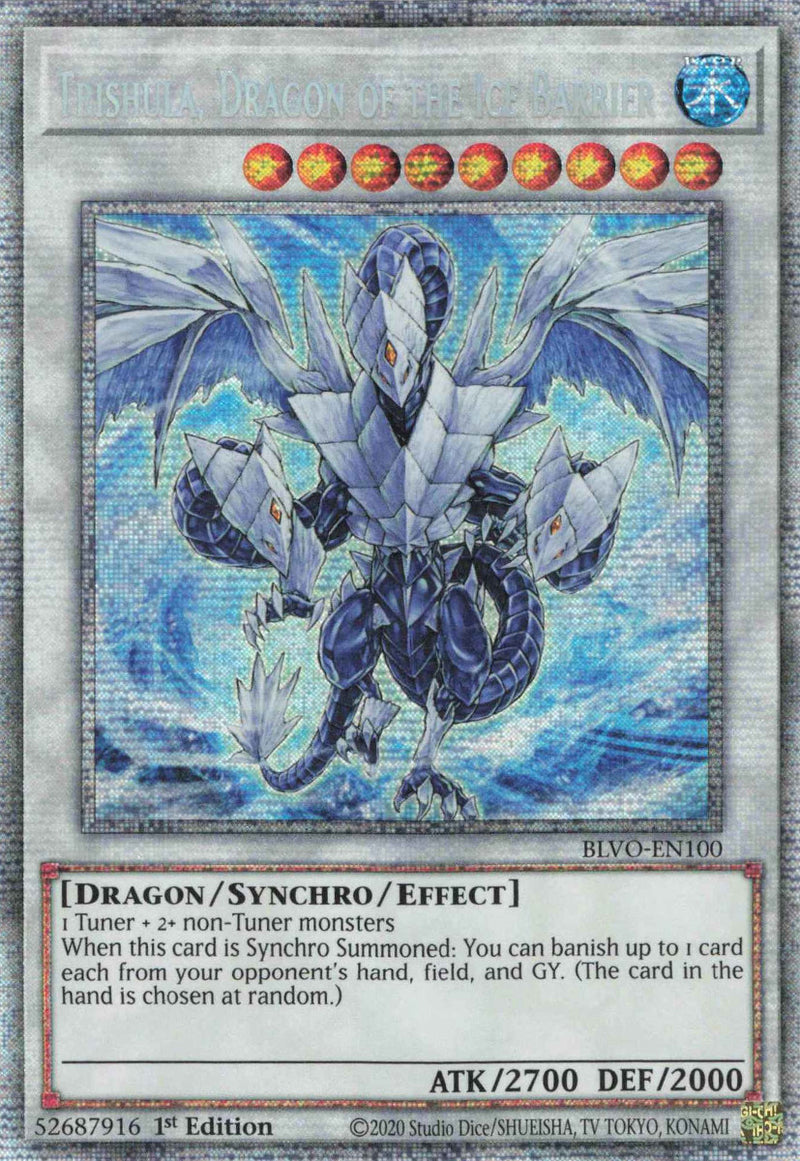 Trishula, Dragon of the Ice Barrier (Starlight Rare) (BLVO-EN100) Starlight Rare - Near Mint 1st Edition