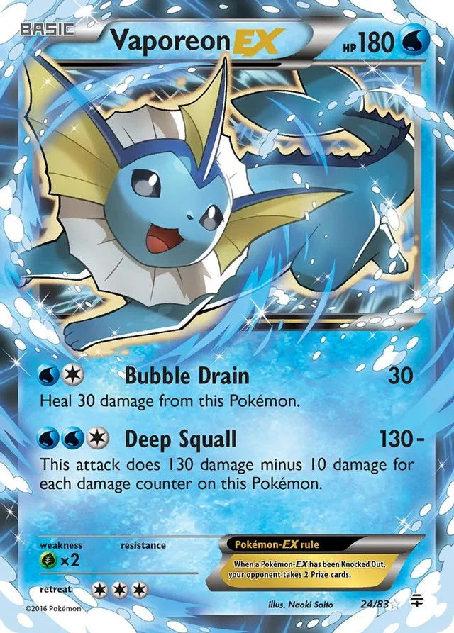 Vaporeon EX - 024/083 (GEN) Ultra Rare - Near Mint Holofoil