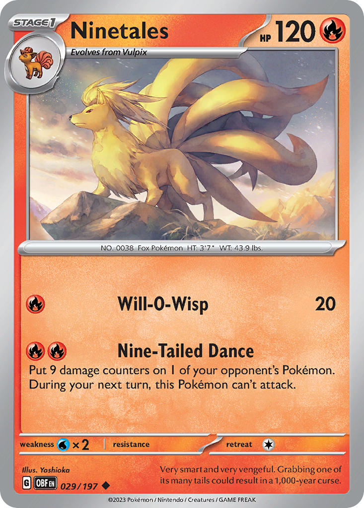 Ninetales - 029/197 (OBF) Uncommon - Near Mint