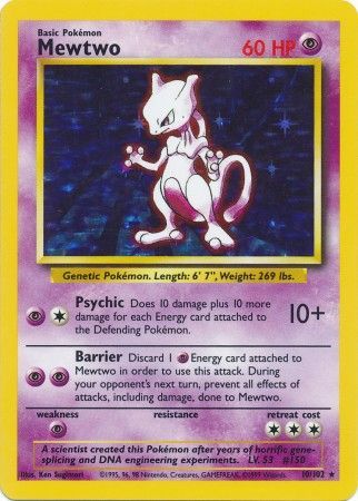 Mewtwo - 010/102 (BS) Holo Rare - Near Mint Holofoil