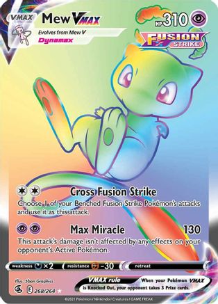 Mew VMAX (Secret) - 268/264 (SWSH08) Secret Rare - Near Mint Holofoil