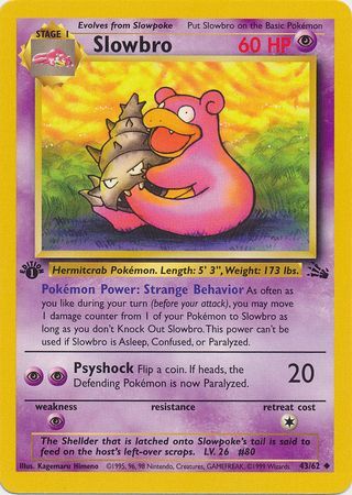 Slowbro - 43/62 (FO) Uncommon - Near Mint 1st Edition