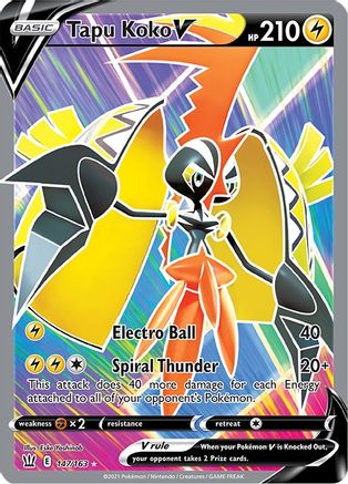 Tapu Koko V (Full Art) - 147/163 (SWSH05) Ultra Rare - Near Mint Holofoil