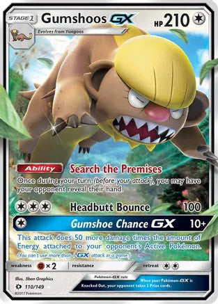 Gumshoos GX - 110/149 (SM01) Ultra Rare - Near Mint Holofoil