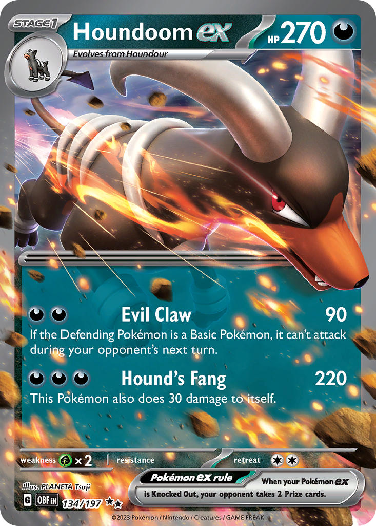 Houndoom ex - 134/197 (OBF) Double Rare - Near Mint Holofoil