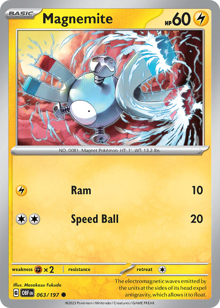 Magnemite - 063/197 (OBF) Common - Near Mint