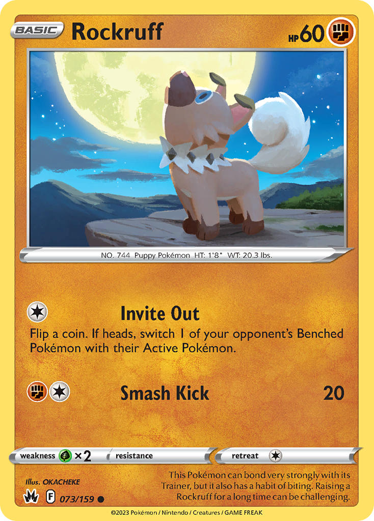 Rockruff - 073/159 (CRZ) Common -  Near Mint