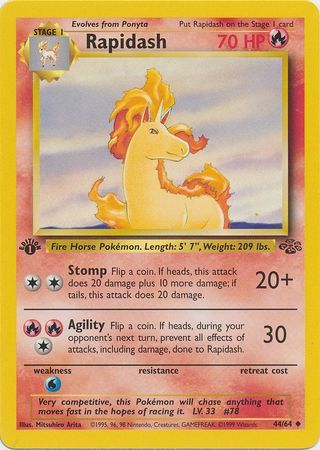 Rapidash - 44/64 (JU) Uncommon - Near Mint 1st Edition