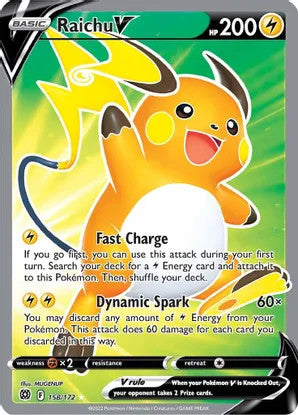 Raichu V (Full Art) - 158/172 (SWSH09) Ultra Rare - Near Mint Holofoil