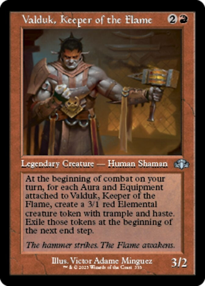 Valduk, Keeper of the Flame [#333 Old Frame Bonus Sheet] (DMR-U)