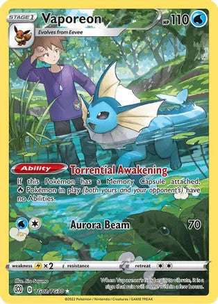Vaporeon - TG02/TG30 (SWSH09:TG) Ultra Rare - Near Mint Holofoil