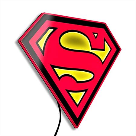 DC COMICS SUPERMAN JUSTICE LEAGUE ILLUMINATED HOUSE OF EL CREST SHIELD LED NEON STYLE SUPERHERO LOGO WALL LIGHT HANGABLE LAMP (LARGE)