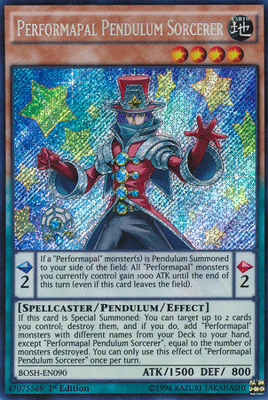 Performapal Pendulum Sorcerer (BOSH-EN090) Secret Rare - Near Mint 1st Edition