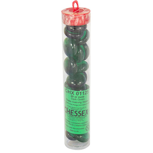 CHX01125: Glass Stones Tube - Dark Green (25)