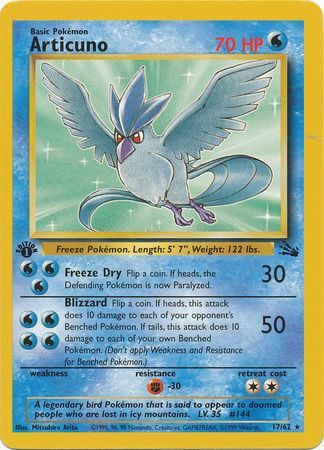 Articuno - 17/62 (FO) Rare - Near Mint 1st Edition