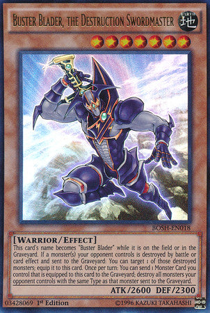 Buster Blader, the Destruction Swordmaster (BOSH-EN018) Ultra Rare - Near Mint 1st Edition