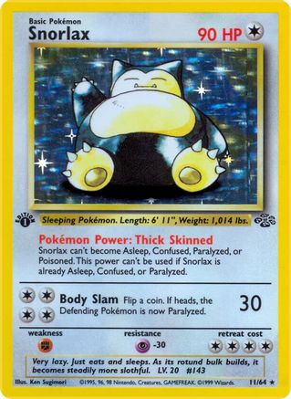 Snorlax  - 11/64 (JU) Holo Rare - Lightly Played Unlimited Holofoil