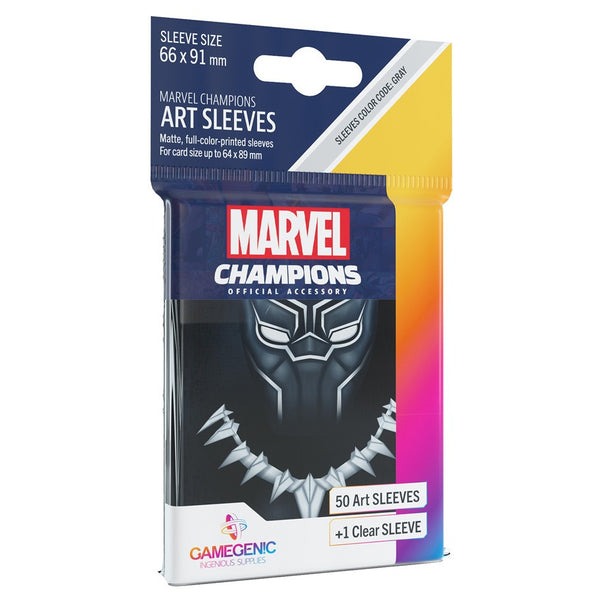 GameGenic: Marvel Champion Art Sleeves - Black Panther (Grey 50ct)