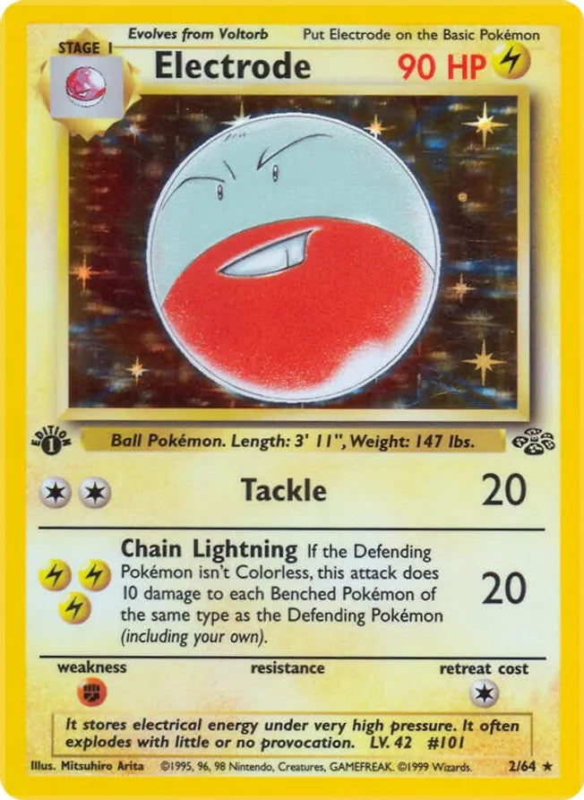 Electrode  - 02/64 (JU) Holo Rare - Moderately Played 1st Edition Holofoil