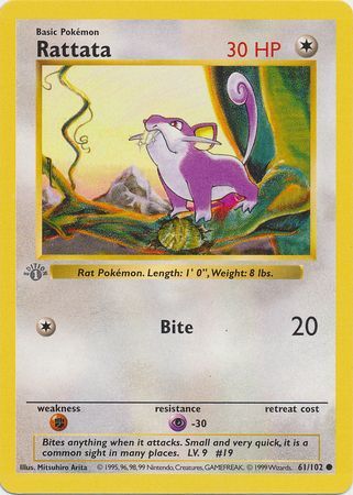 Rattata - 061/102 (BS) 1st Edition Common - Near Mint