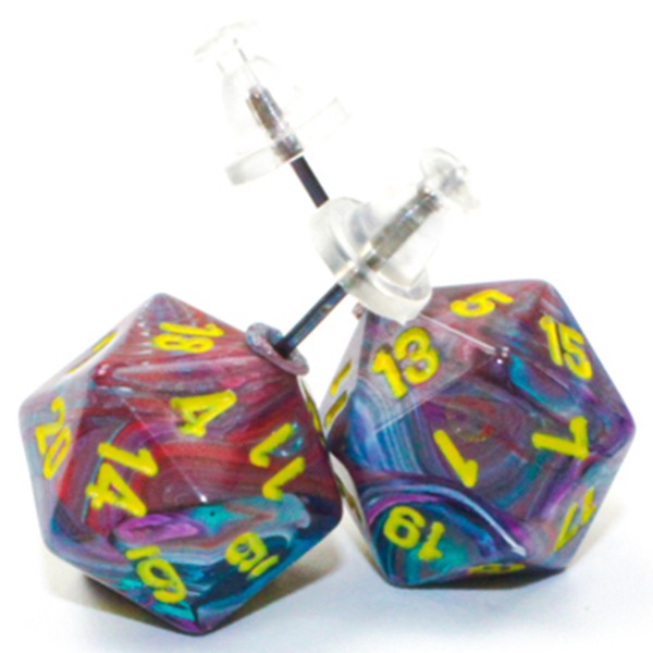 CHX54507: Stud Earrings - Festive: Mini d20 Mosaic (Pair)