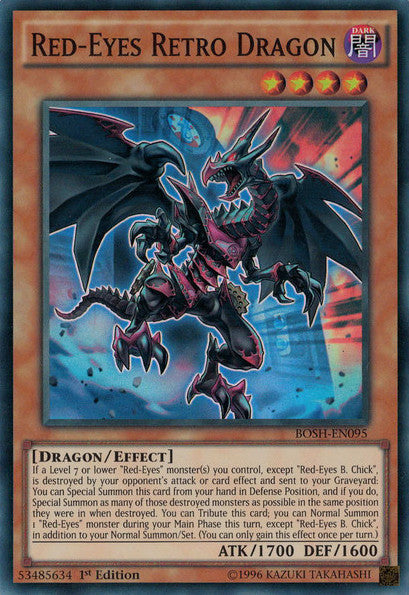 Red-Eyes Retro Dragon (BOSH-EN095) Super Rare - Near Mint 1st Edition