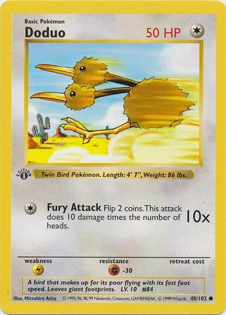 Doduo - 048/102 (BS) 1st Edition Common - Near Mint