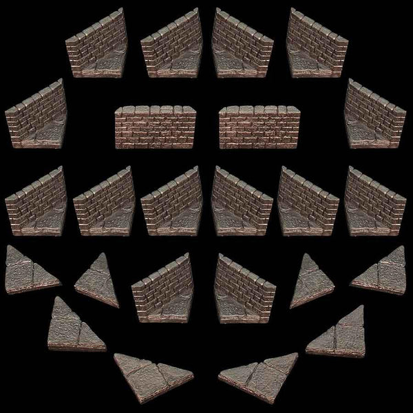 Dwarven Forge Diagonal Wall Pack - Painted
