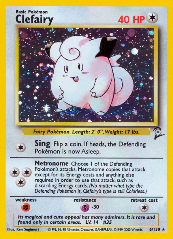 Clefairy - 006/130 (BS2) Holo Rare - Near Mint Holofoil