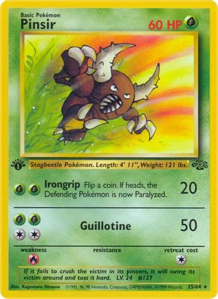 Pinsir  - 25/64 (JU) Rare - Near Mint Unlimited