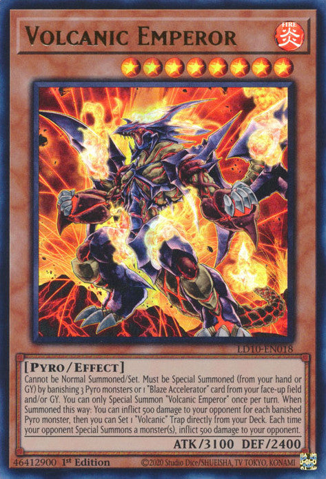 Volcanic Emperor (LD10-EN018) Ultra Rare - Near Mint 1st Edition