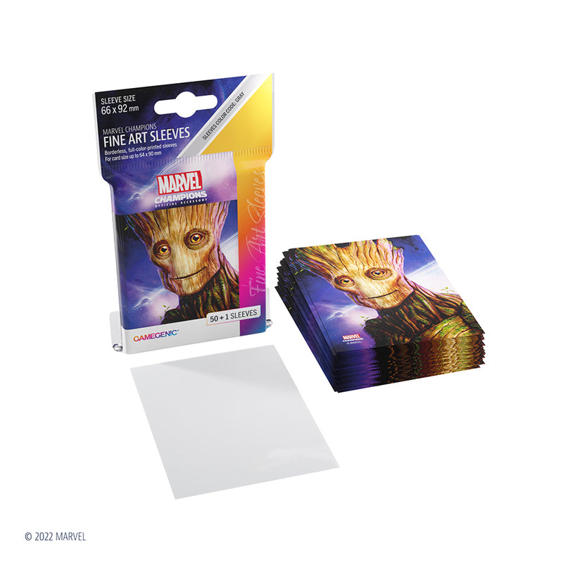 GameGenic: Marvel Champion Fine Art Sleeves - Groot (Grey 50ct)