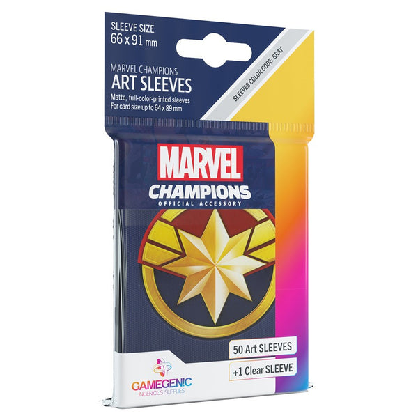 GameGenic: Marvel Champion Art Sleeves - Captain Marvel (Grey 50ct)