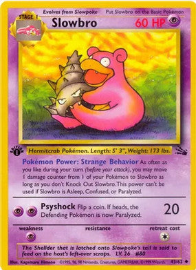 Slowbro - 43/62 (FO) Uncommon - Moderate Play 1st Edition