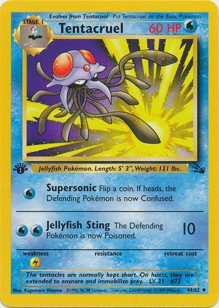 Tentacruel - 44/62 (FO) Uncommon - Near Mint 1st Edition