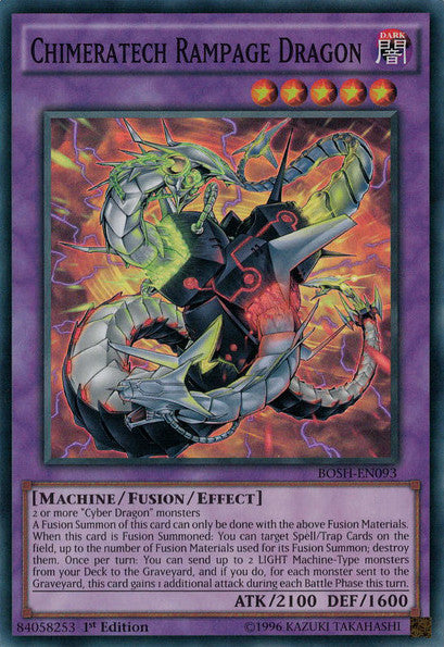 Chimeratech Rampage Dragon (BOSH-EN093) Super Rare - Near Mint 1st Edition