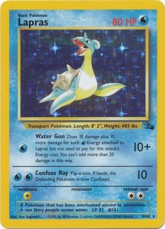 Lapras - 10/62 (FO) Holo Rare - Near Mint Unlimited Holofoil