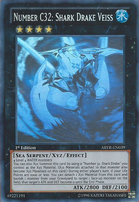 Number C32: Shark Drake Veiss (Ghost Rare) (ABYR-EN039) Ghost Rare - Near Mint 1st Edition