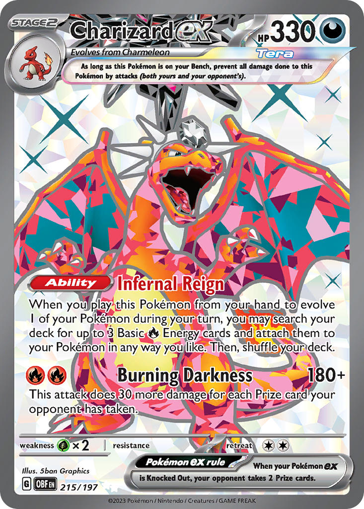 Charizard ex - 215/197 (OBF) Ultra Rare - Near Mint Holofoil