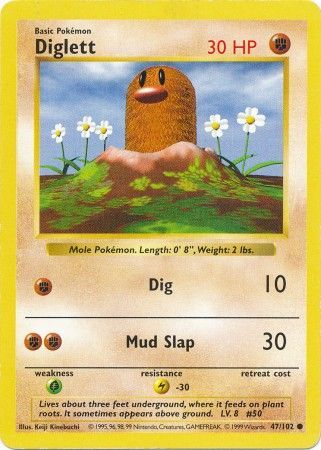 Diglett - 047/102 (BSS) Common - Near Mint Unlimited