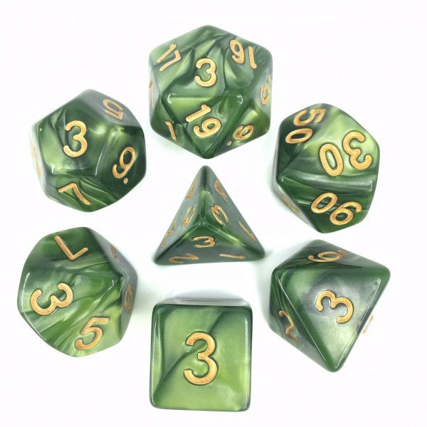 HDP-17: Pearl - Grass Green (Golden Font) Poly Set (7)